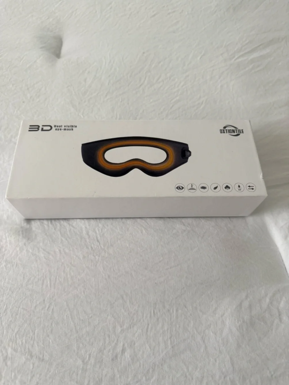 OXTONTILE 3D Heat Visible Eye Mask - Black with Orange Accent